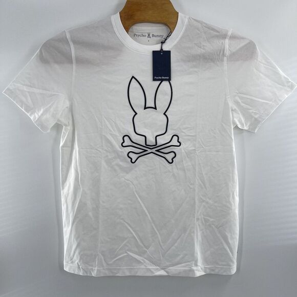 NWT Psycho Bunny‎ Men's Graphic TShirt Size 6 Beaumont Metallic HD Tee Ecru - Picture 4 of 6